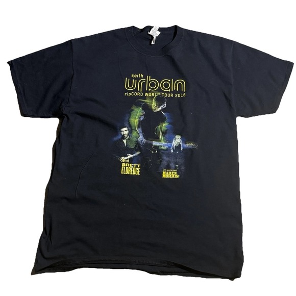 Fruit of the Loom Other - Keith Urban Ripcord World Tour 2016 T Shirt Size L Black Concert Tee Country